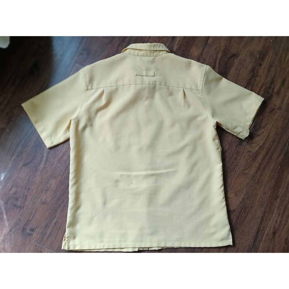 John Blair Men's Safari Outdoors Cargo Button Up Shirt Cream/Tan  Check Size (L) - Picture 4 of 9